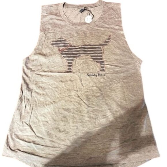 Squishy Faces Sleeveless Dog Print Tank Top by next level - Picture 1 of 4